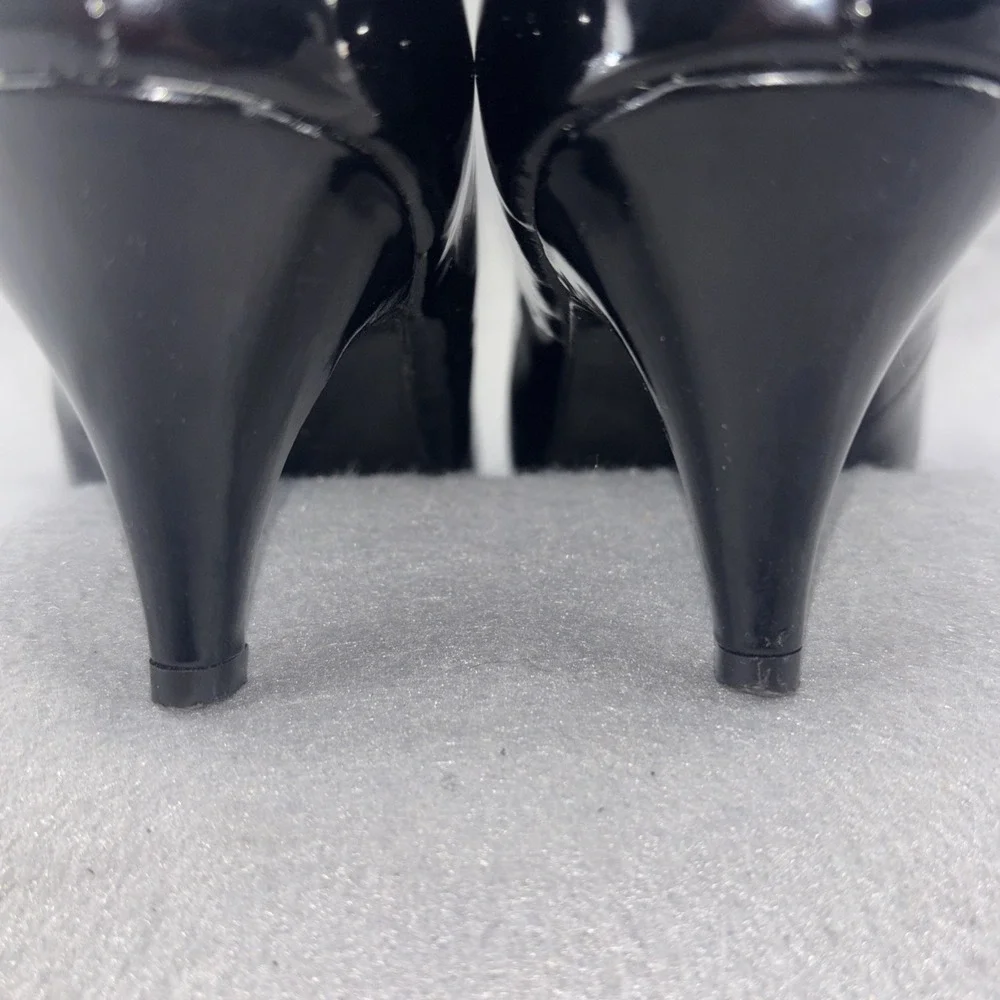 Alfani Denny Step‎ n Flex Black Patent Leather Pumps Round Toe Women's 8.5 EUC